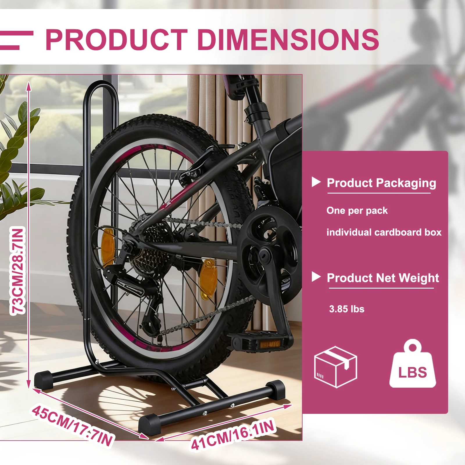Bike Stand Floor High Strength Metal Bicycle Floor Parking Rack L Shaped Freestanding Cycling Stand Portable Bike Stands