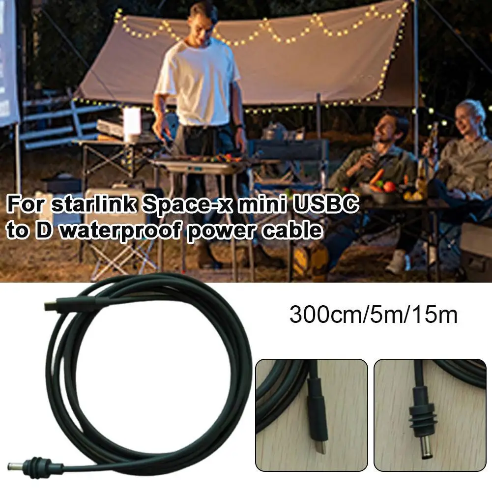 3/5/15m for StarLink Space-x Mini USBC To D Waterproof Power Cable High Quality Router Cables