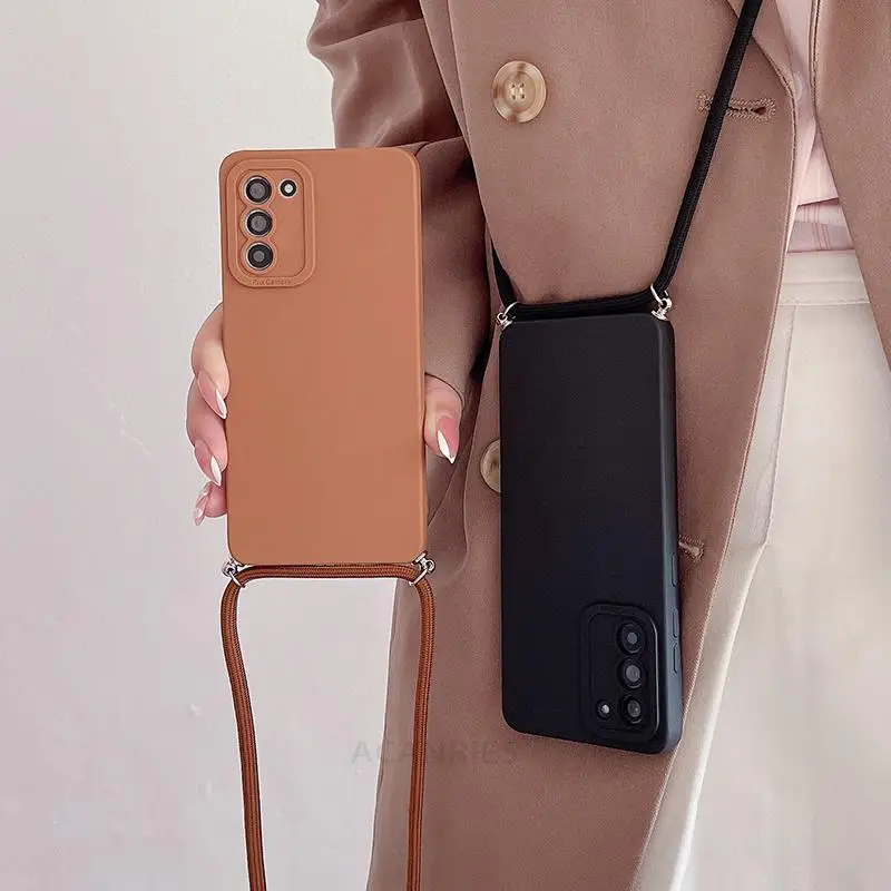 Crossbody Lanyard Silicone Case For Samsung Galaxy S22 S21 S20 Fe S23 Plus Ultra 5g S20fe Strap Cord Cover S 22 21 20 23 S21fe image 2