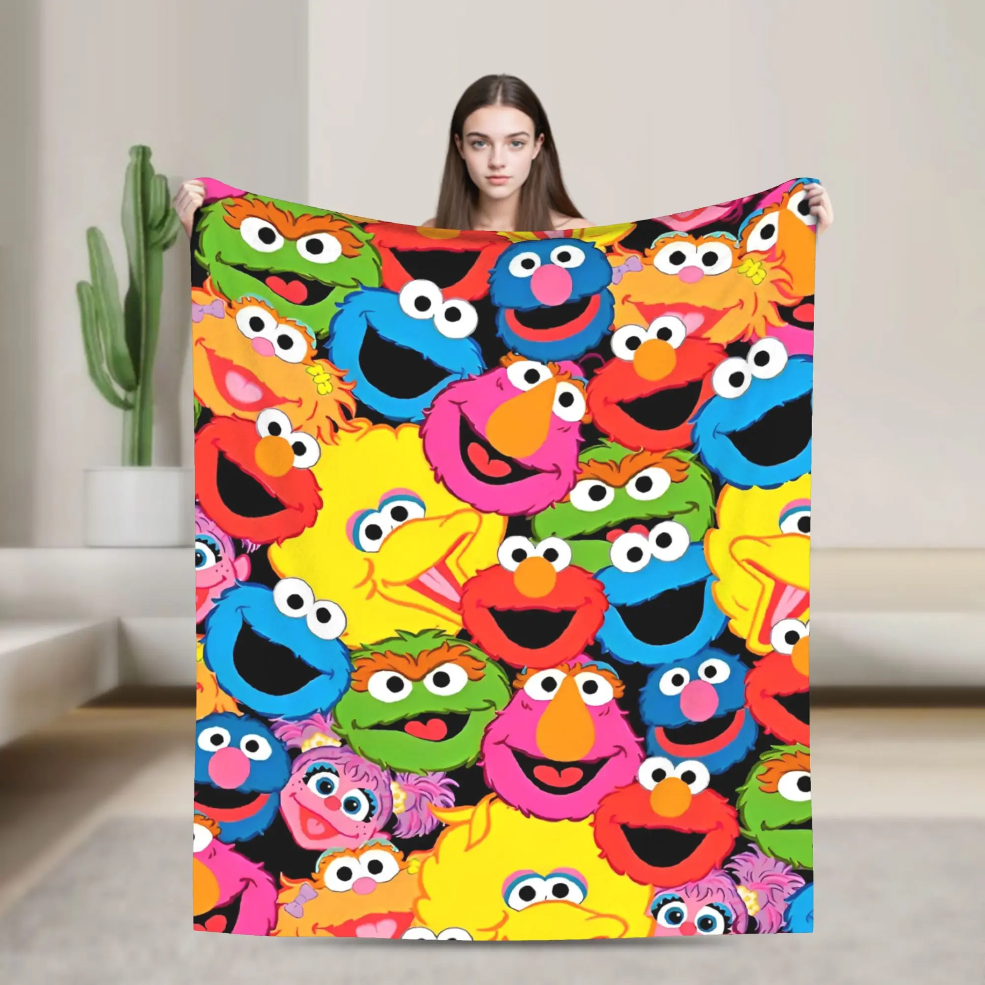 Cartoon Comedy Fleece Throw Blankets Sesames Streets Blanket for Bedding Outdoor Super Warm Plush Thin Quilt,