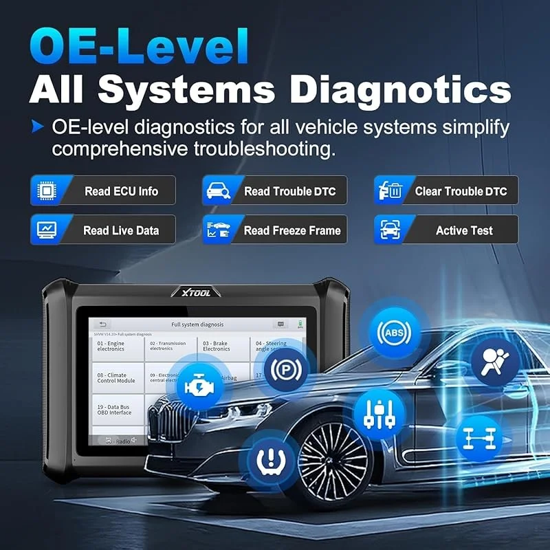 XTOOL D7S Semua Alat Diagnostik Sistem Pengodean ECU Pemindai Dua Arah Alat Pemrograman Gantungan Kunci DoIP & CAN FD 2024 Versi Terbaru XTOOL D7