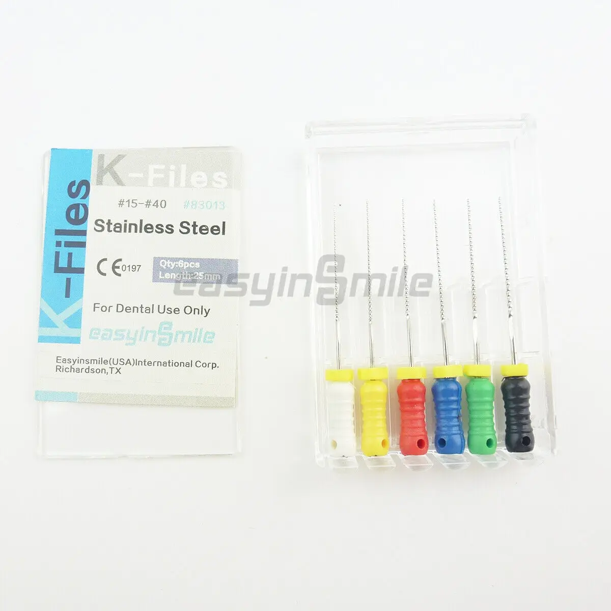 EASYINSMILE-endodóntico de acero inoxidable para uso manual, instrumento endodóntico, conducto radicular, limas K, 21mm/25mm/31mm