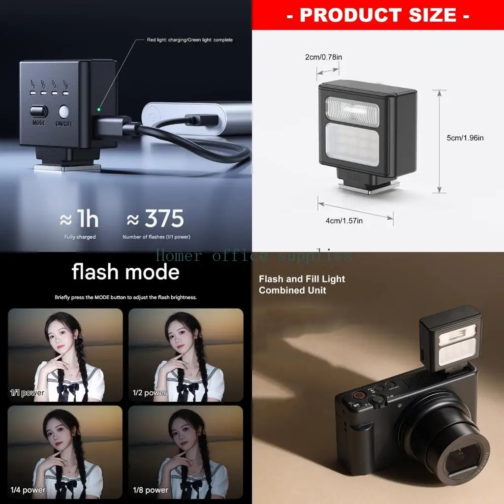 K43B Hot Shoe Mounted Flashlight With 1Hour Quick Charging Stable Color Temperature