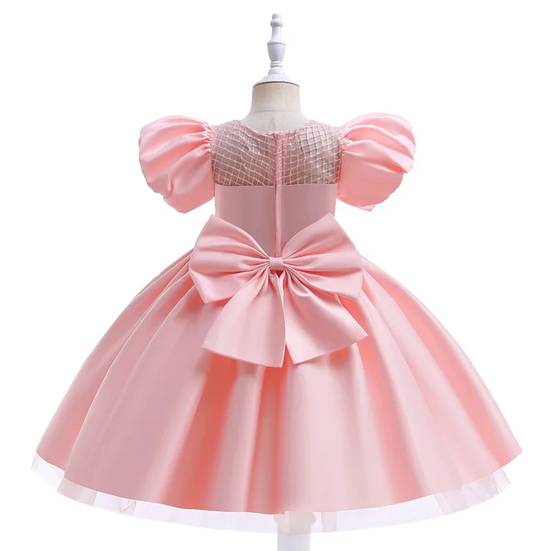 Kids Christmas party dress for girls Children costume puff sleeve birthday wedding prom gown girl formal bridesmaid dresses