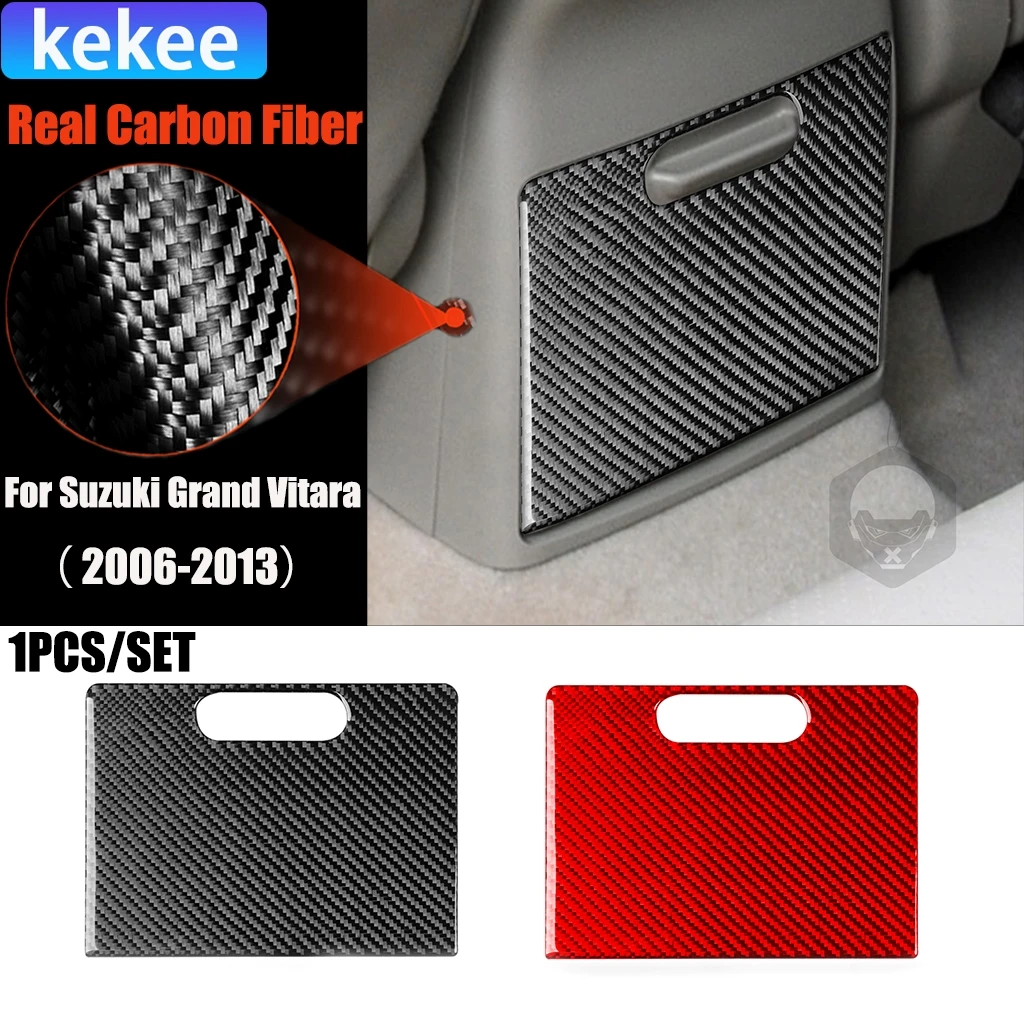 

Carbon Fiber Car Accessories Rear Cup Holder Panel Decorative Interior Trim Cover Soft Sticker For Suzuki Grand Vitara 2006-2013