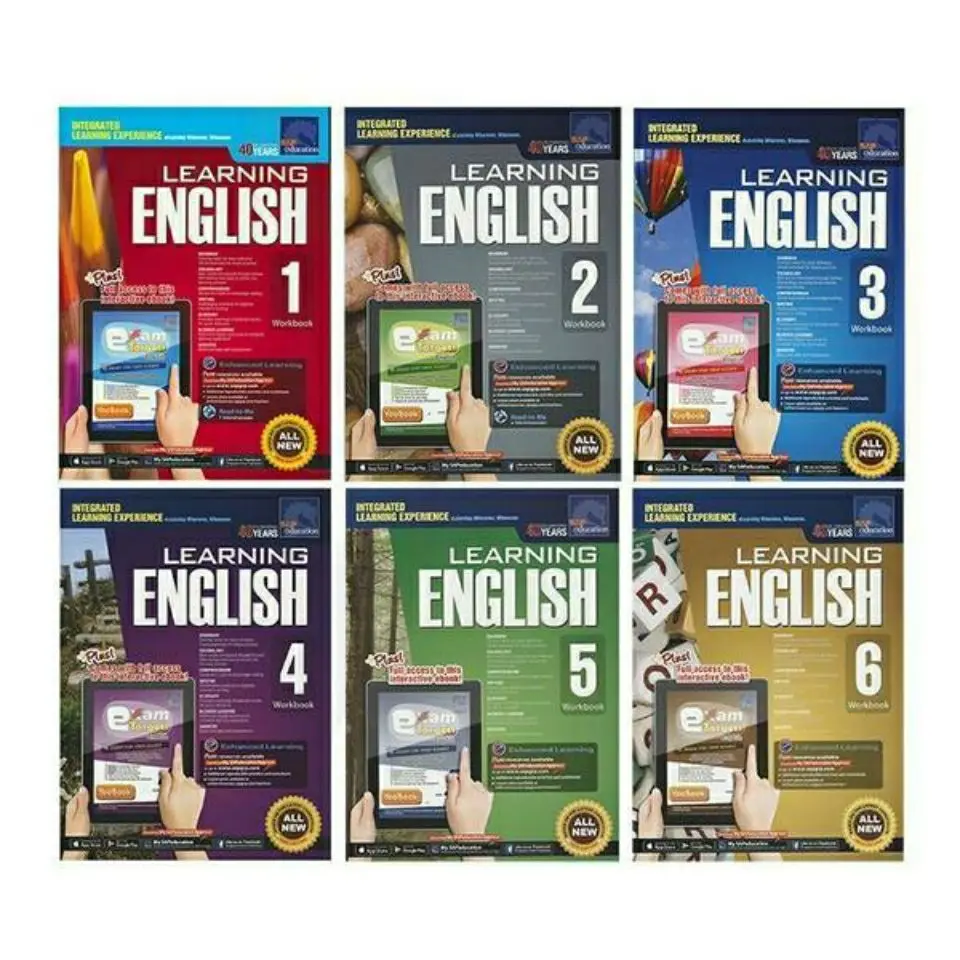 9 Books/Set New Primary School Grade 1-6 English Teaching Supplement Singapore English Workbook Learning English Hot Textbook