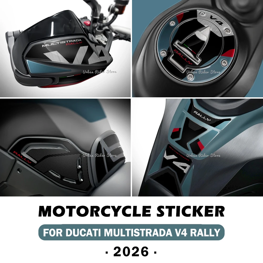 Multistrada V4 Rally 2026 Motorcycle Accessories 3D Epoxy Resin Tank Pad Protection Sticker For Ducati Multistrada V4 Rally
