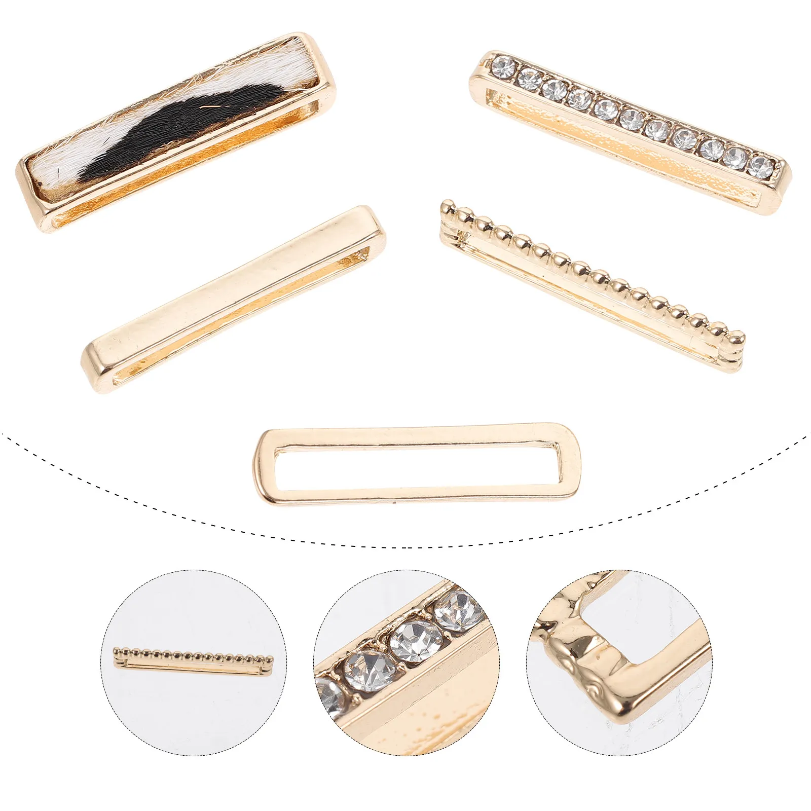 5Pcs Fashion Watchband Charm Shiny Diamond Alloy Watch Strap Ring for Women Men Personalized Wristwatch Band Decor Charm