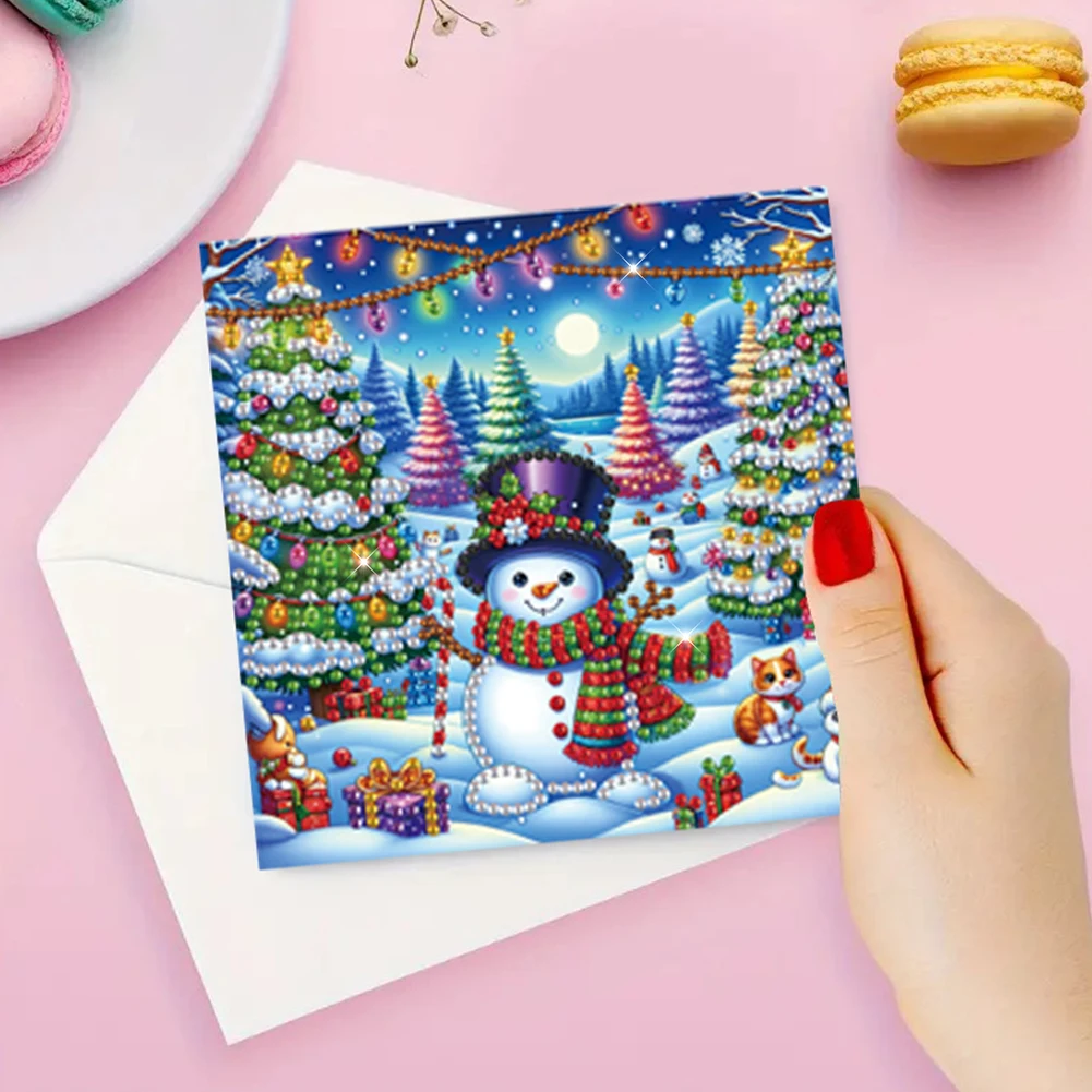 6/12pcs/Set DIY Diamond Painting New 2024 Christmas Card Festival Greeting Card Handmade Diamond Embroidery Painting Kits