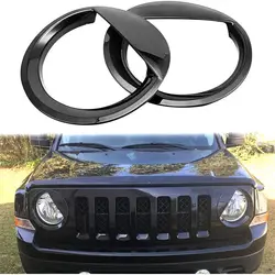 Für Jeep Patriot 2011-2017 2Pcs ABS Frontblenden Licht Scheinwerfer Trim Abdeckung Dekor Lampe Hauben Schwarz Auto auto Styling Zubehör