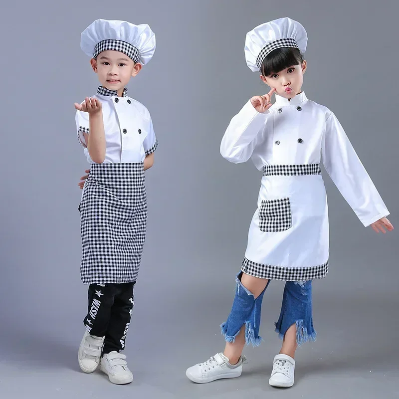 Cooking Uniform for Cosplay Party Girl Boy Kitchen Work Costume School Uniform Children\'s Chef Costumes Games Chef Uniform