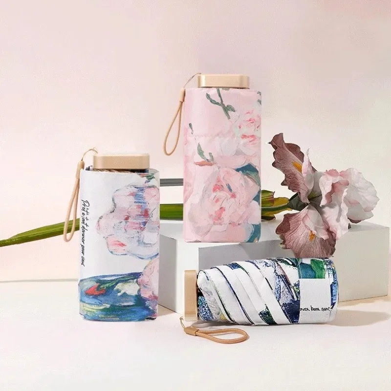 

Солнцезащитный зонтик для улицы, удобный шесть складных зонтов с защитой от ультрафиолета, портативный и стильный женский зонт от солнца