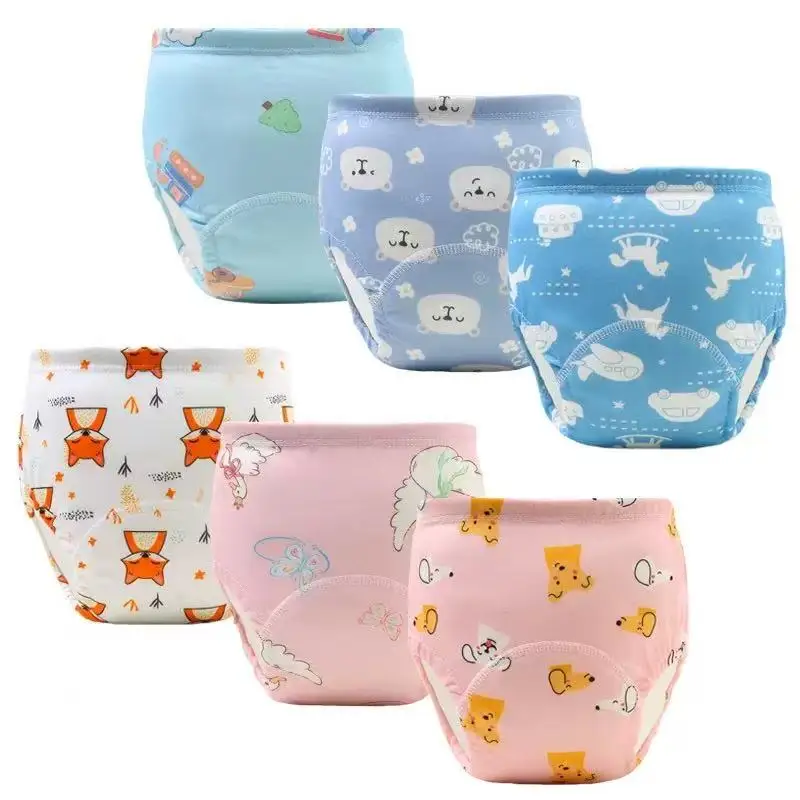 

4PCS Reusable Infant Baby Potty Training Pants Toddler Kids Waterproof Washable Ecological Underwear Shorts Panty for Boys Girls