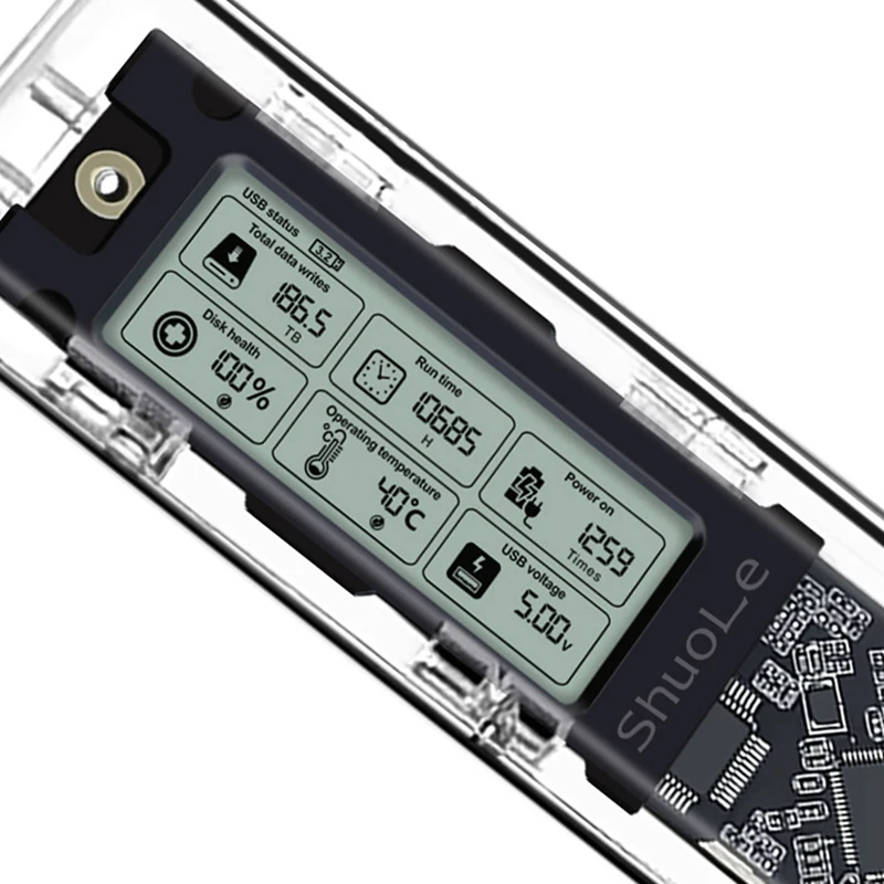 New-Shuole M. 2 NVME/NGFF Dual Protocol Solid State Drive Case Intelligent Digital Health Detection Typc3.2 Hard Drive Case