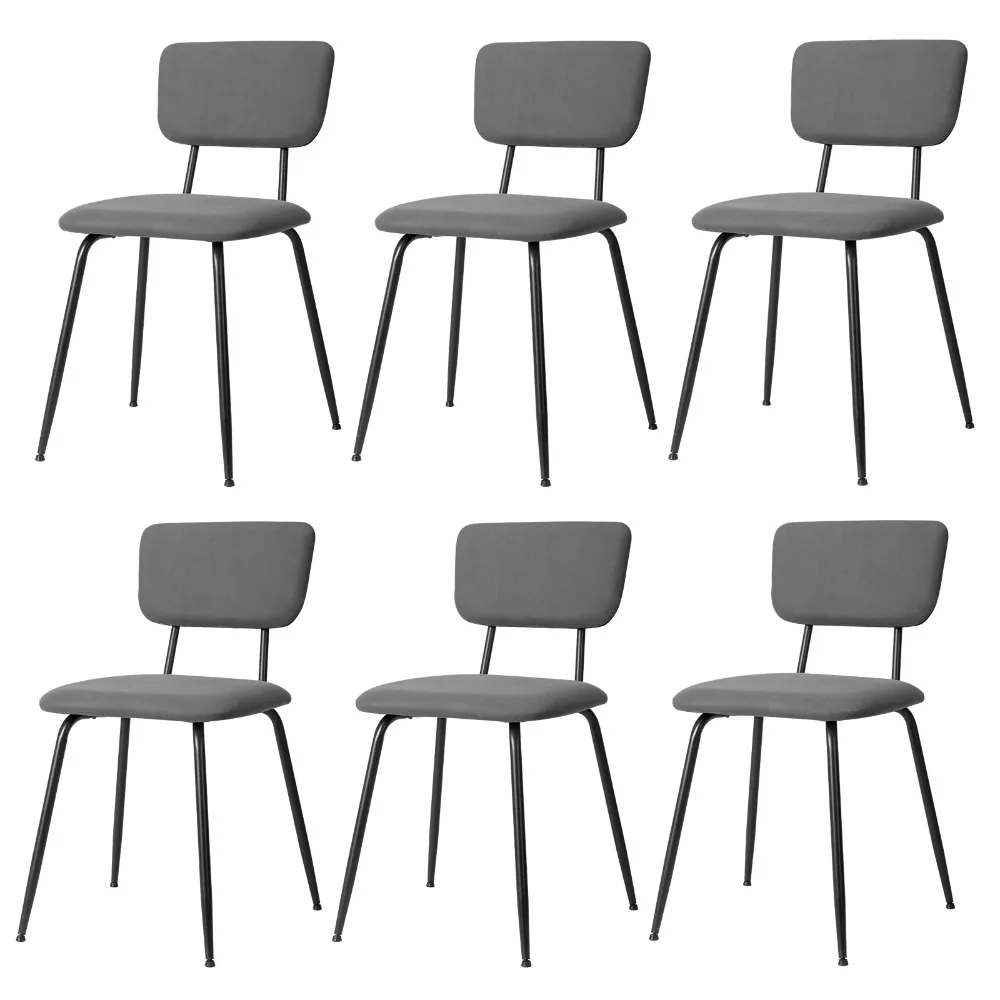 

Set of 6 Modern Padded Dining Chairs for Kitchen Bar Office Chair, Grey Bar Stools