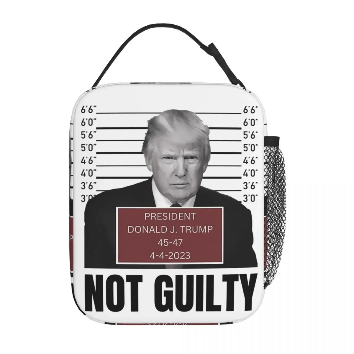 

Trump Mugshot Not Guilty Insulated Lunch Bag Large Lunch Container Thermal Bag Tote Lunch Box School Picnic Girl Boy