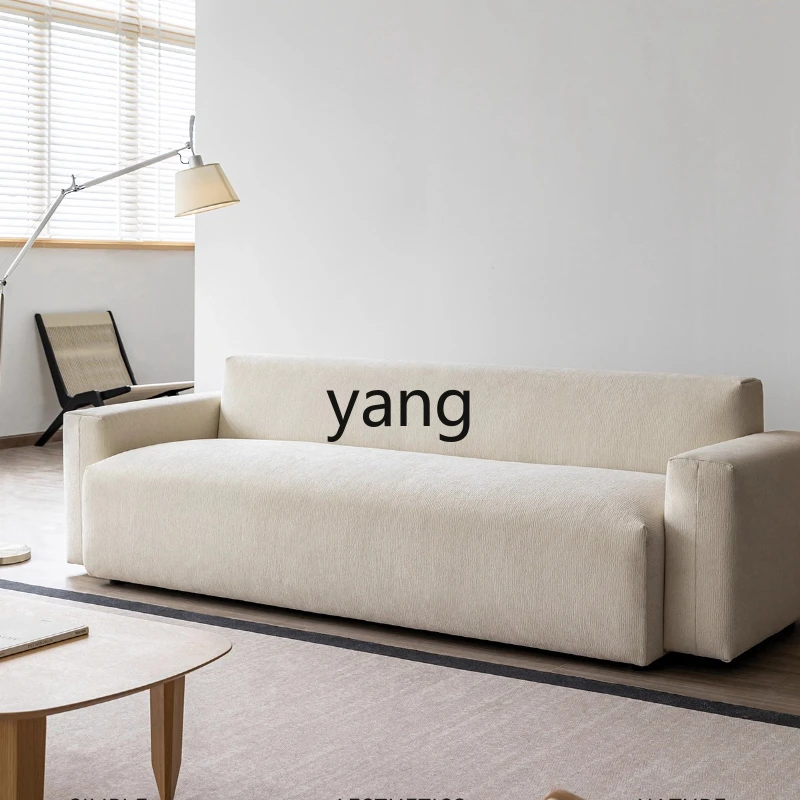 

LH modern simple small apartment straight row double sofa cream wind anti-fouling fabric retro