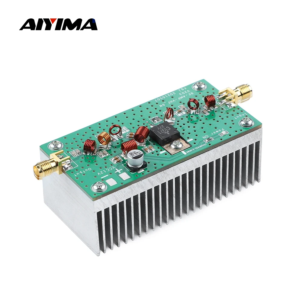 AIYIMA 88-108MHZ 6W VHF Power Amplifier FM Amplificador 12V  For FM Transmitter RF Radio Ham With Heatsink