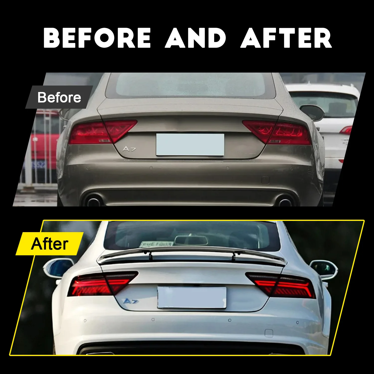 لأودي A7 2012- 2018 مجموعات الضوء الخلفي تعديل مع LED الضوء المتدفق تحول الخلفية الذيل مصباح A7 اكسسوارات السيارات ترقية جديدة