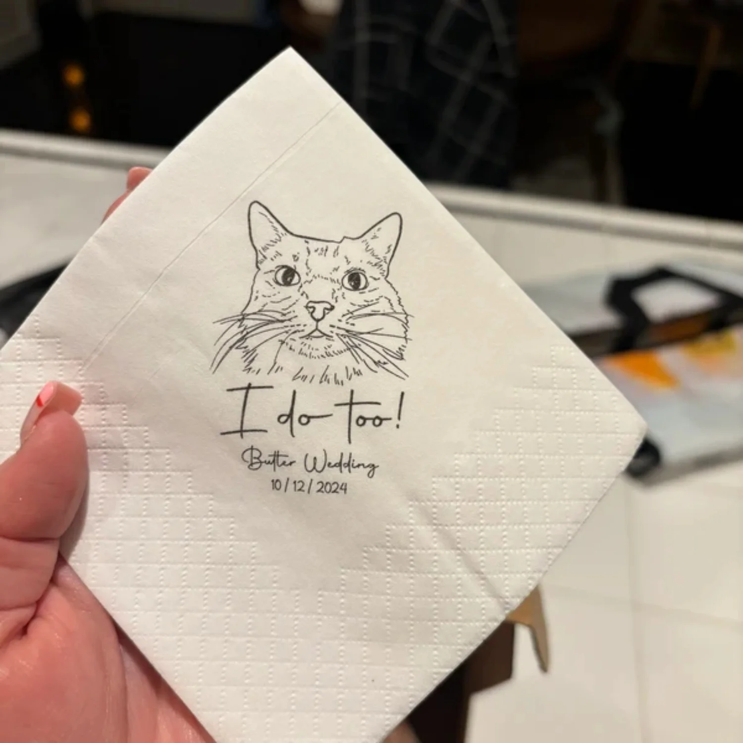 

50pcs Custom Illustrated Dog Wedding Napkins | Custom Pet Wedding Napkins | Custom Paper Napkins | Custom Engagement Napkins |Pe