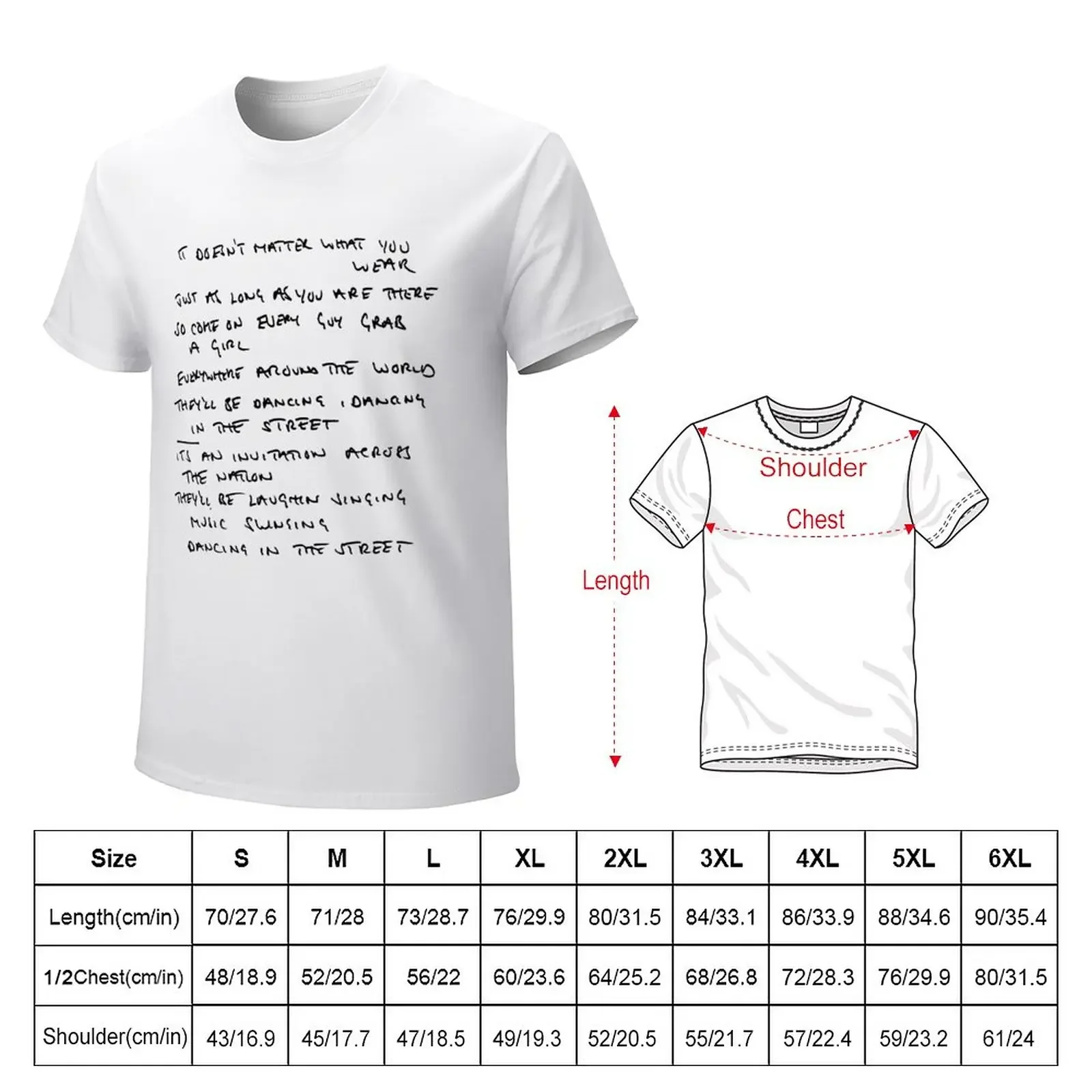 MICK JAGGER - handwritten lyrics T-Shirt anime Blouse aesthetic clothes Men's clothing