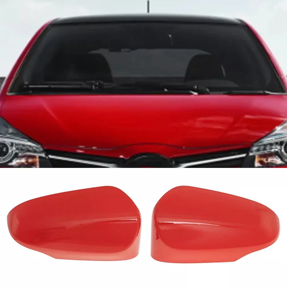 Car Side Door Wing Rear Mirror Cover Cap Pair For Toyota Yaris 2012-2020 Rearview Mirrors Casing Red Rear Mirror Housing Shell