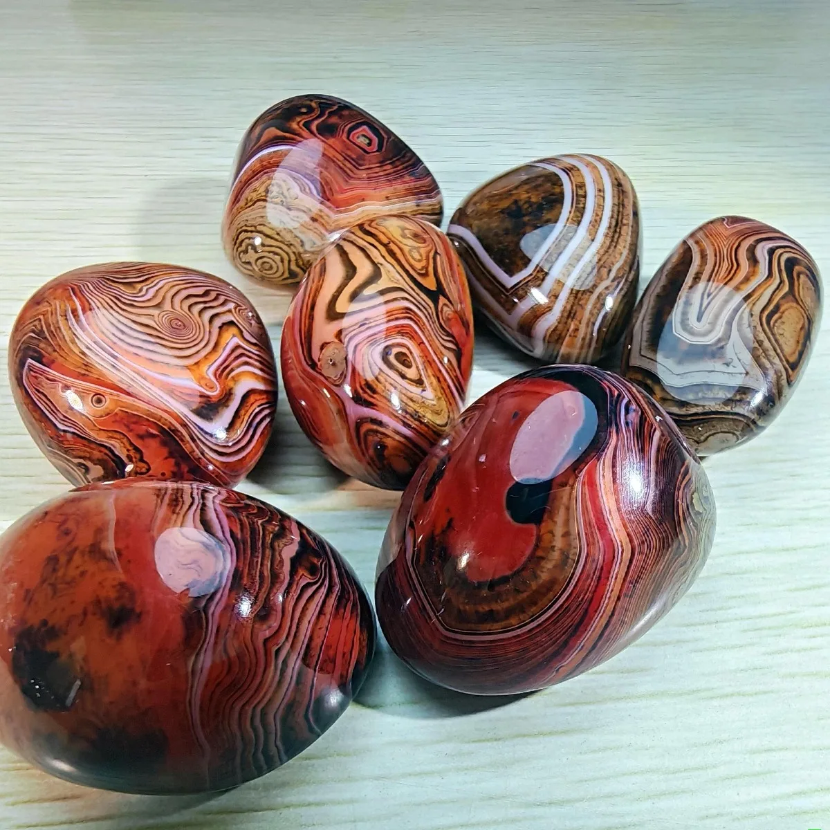 Stone Art Mineral Specimen Banded Agate, Tumbled Polished Stone, Gift Giving, Natural Stone, Crystal Collection, Table Display