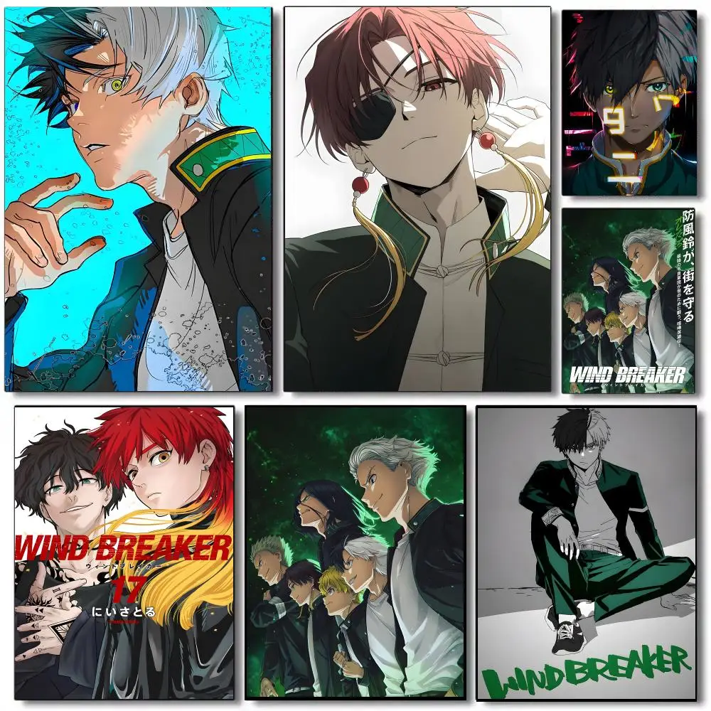 Anime W-Wind B-Breaker Poster Self-adhesive Advanced Aesthetic Printing Paper Wall Art For Living Room Home Decor