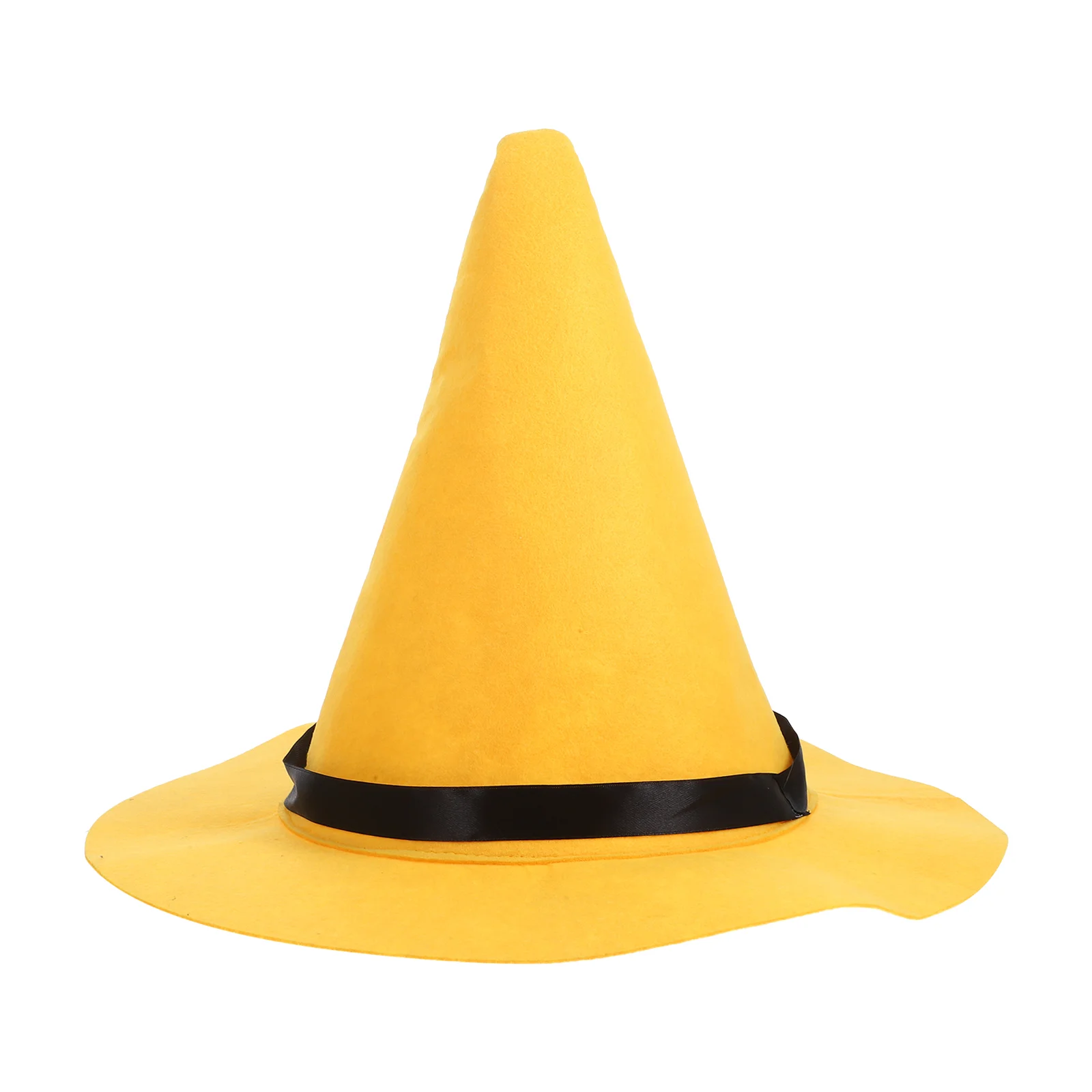 Large Brim Witch Hat Halloween Costumes Cosplay Ornament Party Yellow Felt Cloth