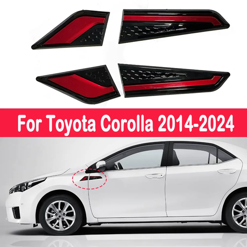 

For Toyota Corolla 2014-2024 Side Emblem Body Decorative Sticker ABS Protective Exterior Accessories 4PCS/SET