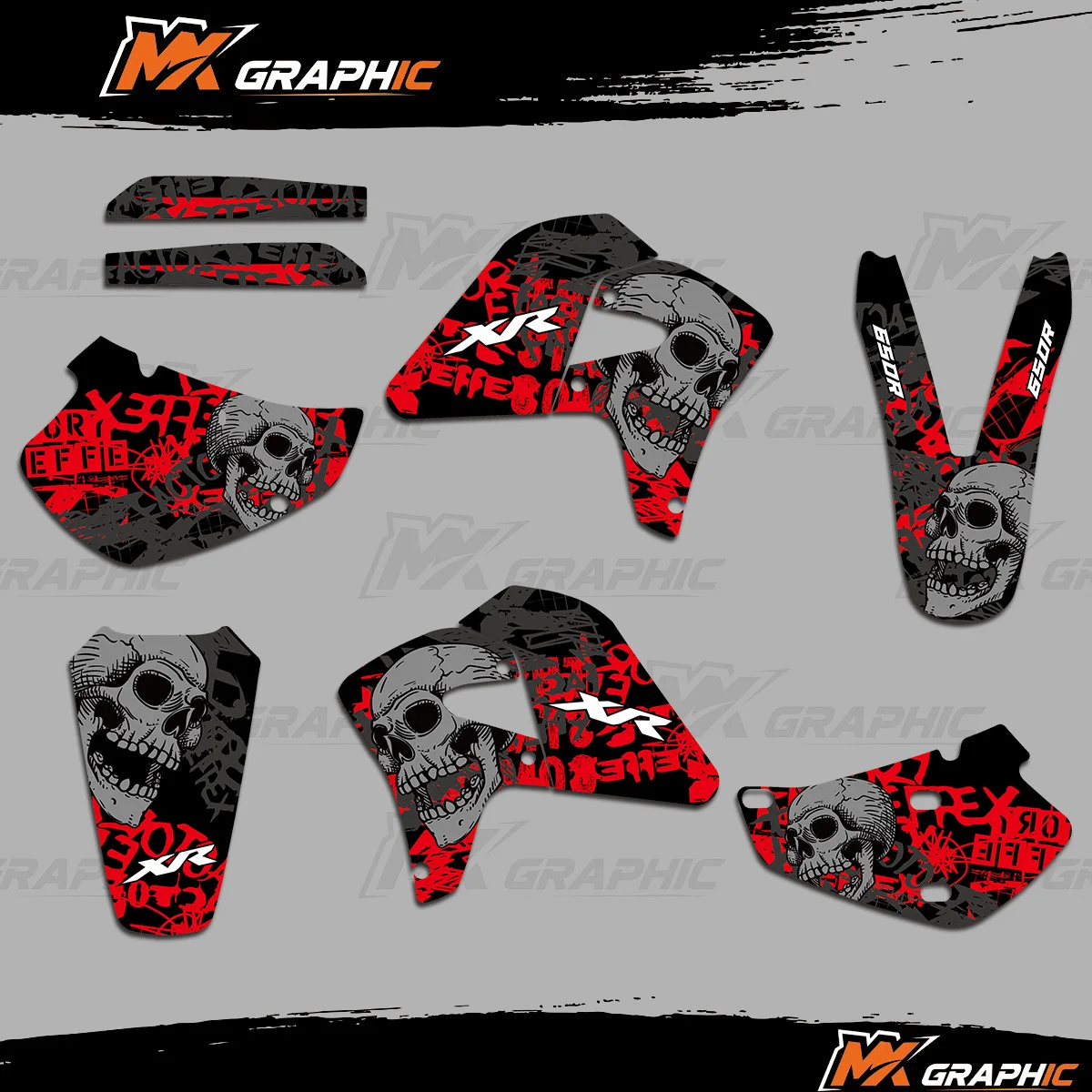 For Honda XR650R XR 650 R 2000 2001 2002 2003 2004 2005 2006 2007 2008 2009 Motocross Graphic Background Decal Sticker Kit