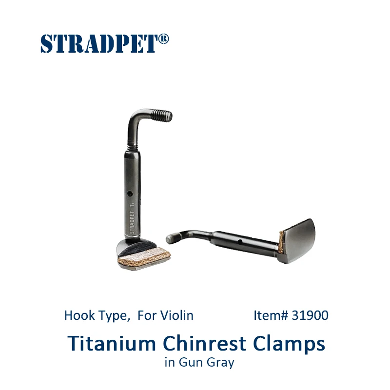 STRADPET Titanium Chinrest Clamps, in Bright or Gun Gray, Refined or Common Versions Option, for Violin