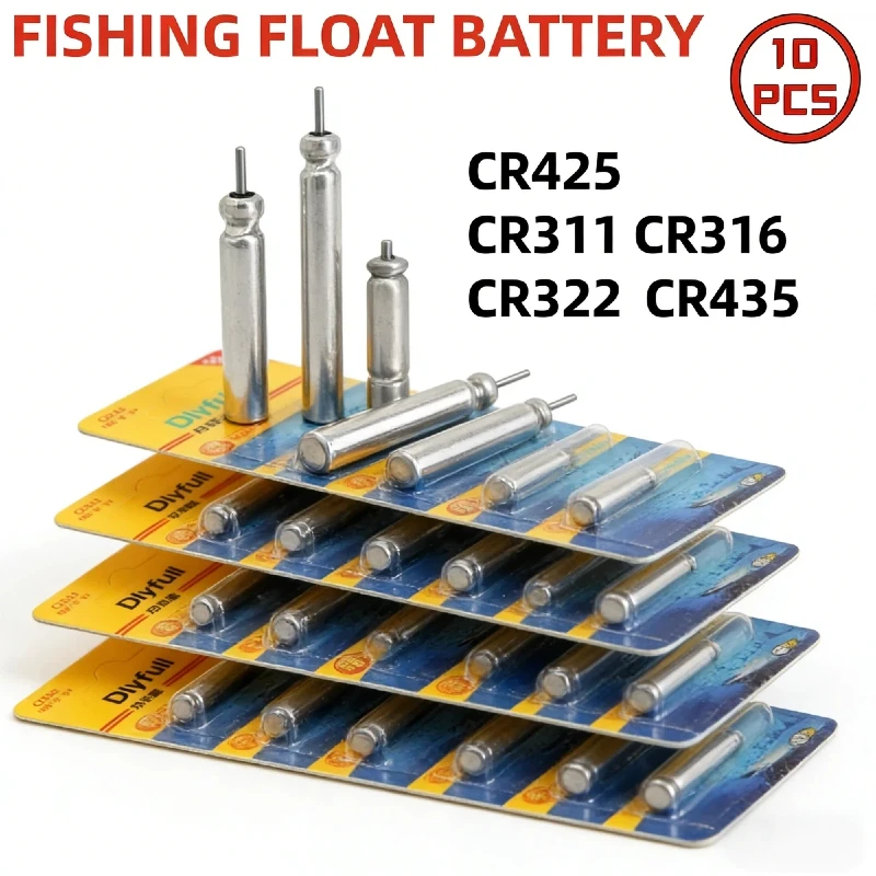 10PCS CR425 CR322 CR311 CR316 CR435 3V Lithium Pin Battery for Luminous Fishing Floats Fishing Tackle