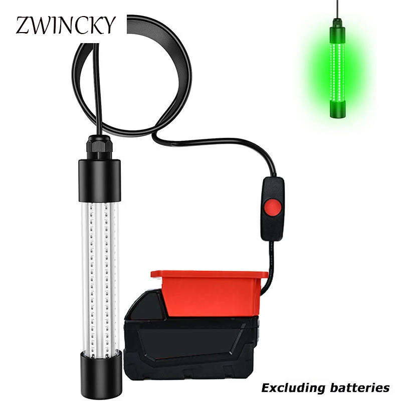 18V LED Fishing Light Ip68 Fish Finder Lamp 126 leds for Milwaukee 18V Battery Attracts Prawns Squid Krill Underwater Lights
