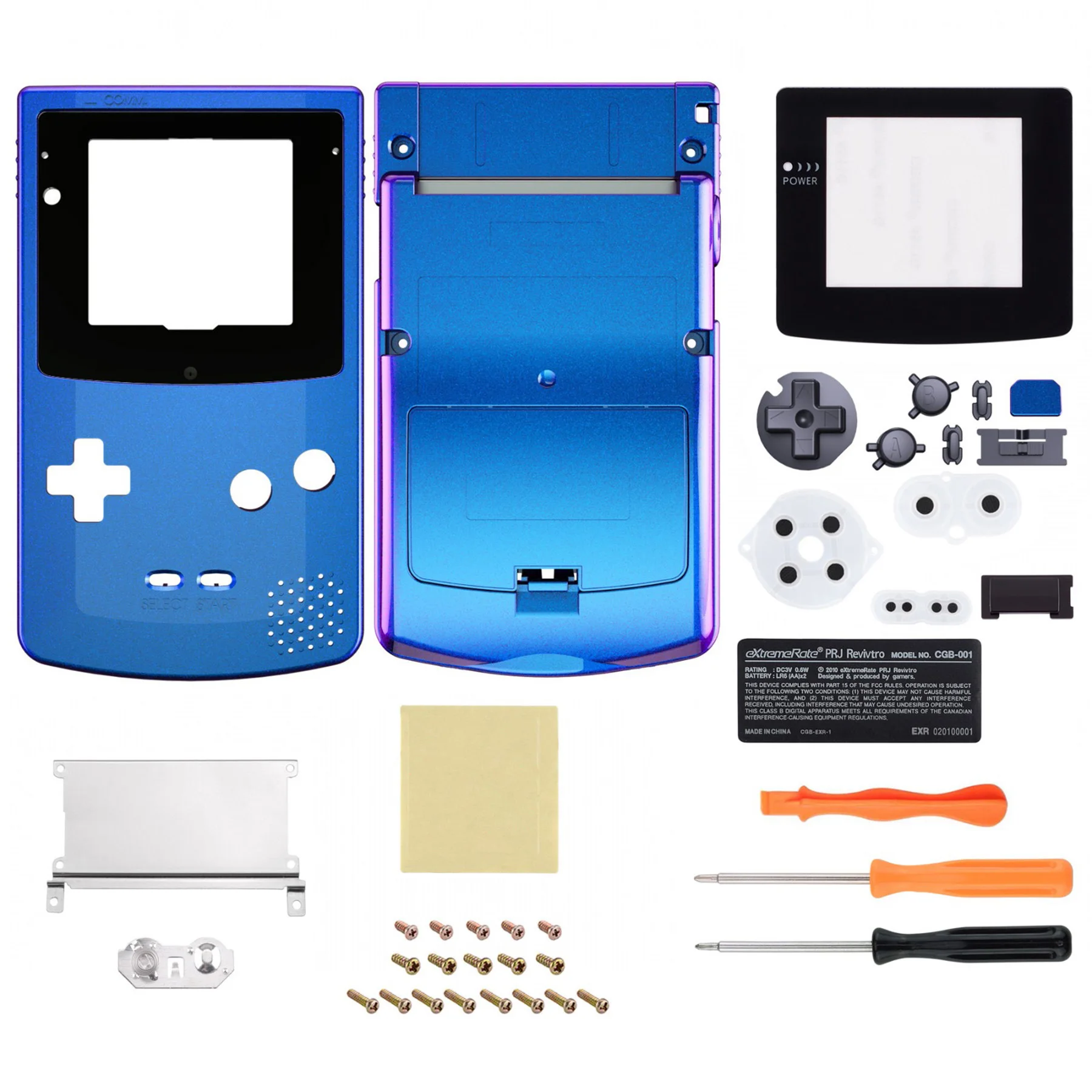 eXtremeRate IPS Ready Upgraded Full Housing Cover Shell with Buttons for Gameboy Color for GBC - Fit for GBC OSD IPS