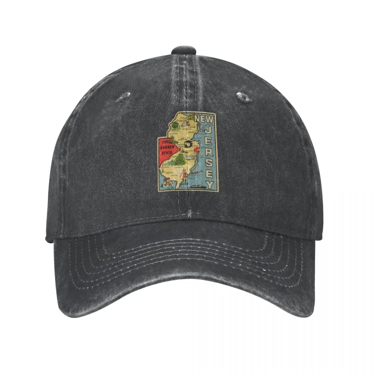 Vintage New Jersey Map Cap Cowboy Hat Golf cap women's winter hats 2022 Men's