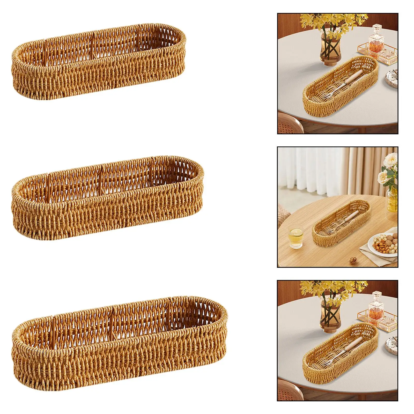 Aufbewahrungskorb, Brot-Aufbewahrungskörbe, gewebte Box, Schlüsselhalter, rechteckiger gewebter Korb für Zuhause, Essen, Servieren, Badezimmer, Regal