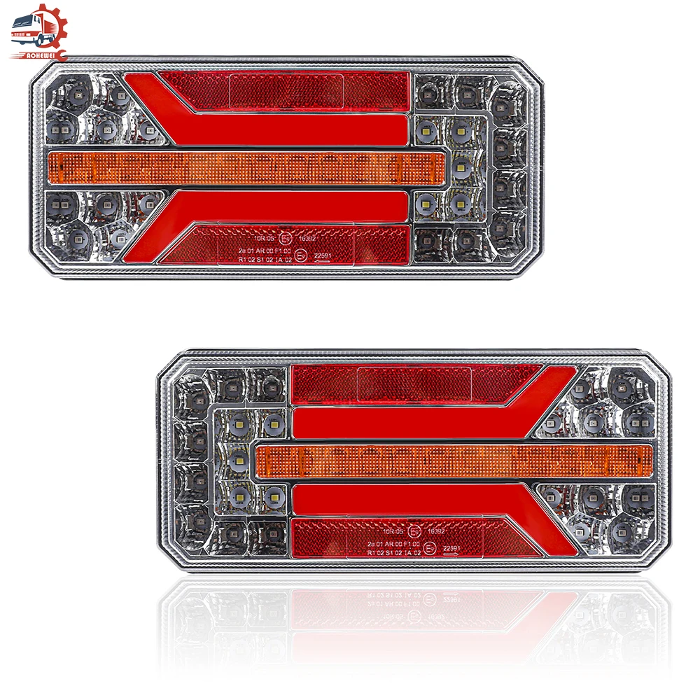 

AOHEWEI 2Pcs Led Trailer Taillights Turn Signal Light Waterproof For Trucks Bus Caravans Brake Reverse Light