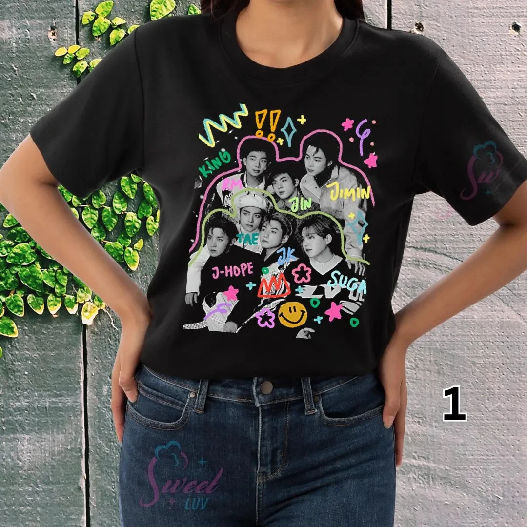 T-shirt unisexe BTS Bangtan Boys ARMY, manches courtes, concert Kpop, streetwear tendance, festival de musique, T-shirts Y2k