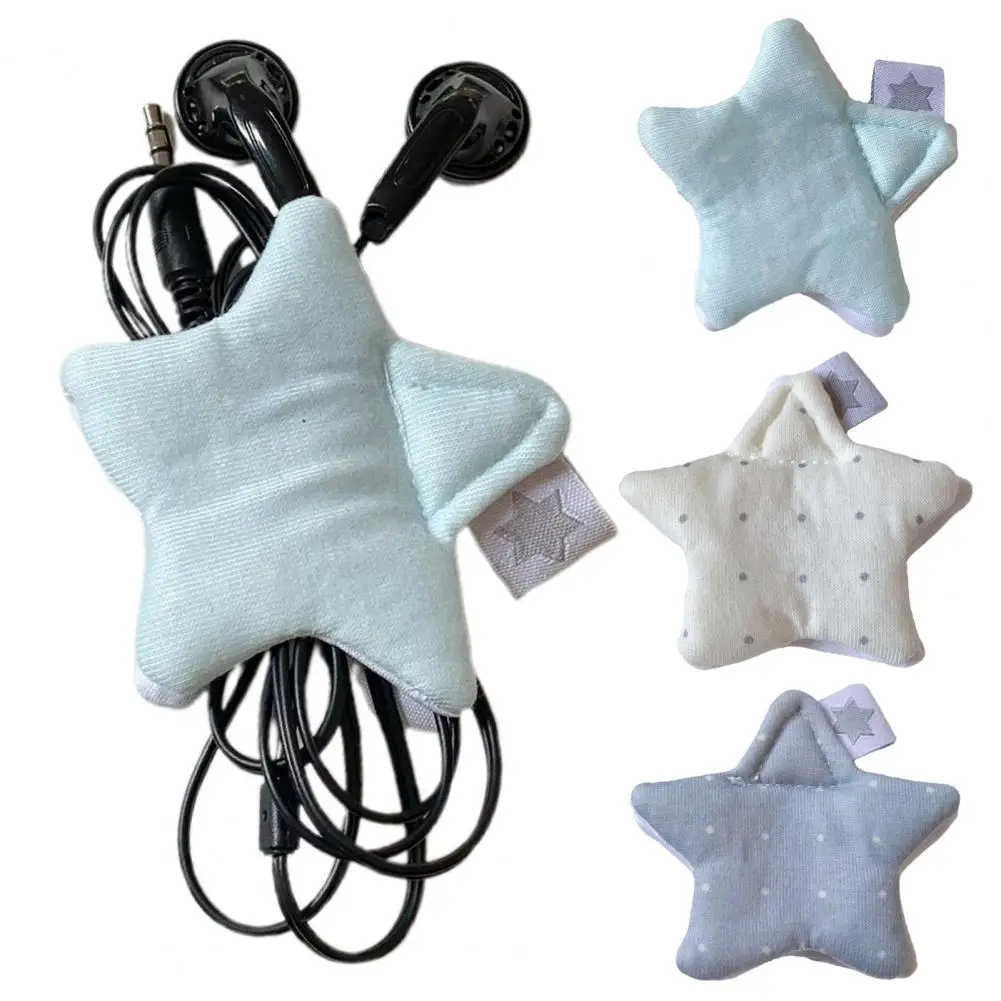 Earphone Cable Holder Fastener Tape Cable Organizer Star Shape Cable Organizer Tape Earphone Charger Cord Wrap Holder Wire