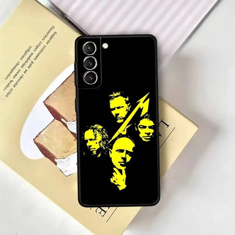 حافظة هاتف m-Metallica-s لهاتف سامسونج جالاكسي A13,21s,22,31,32,52,53,71,72,73,غطاء أسود ناعم