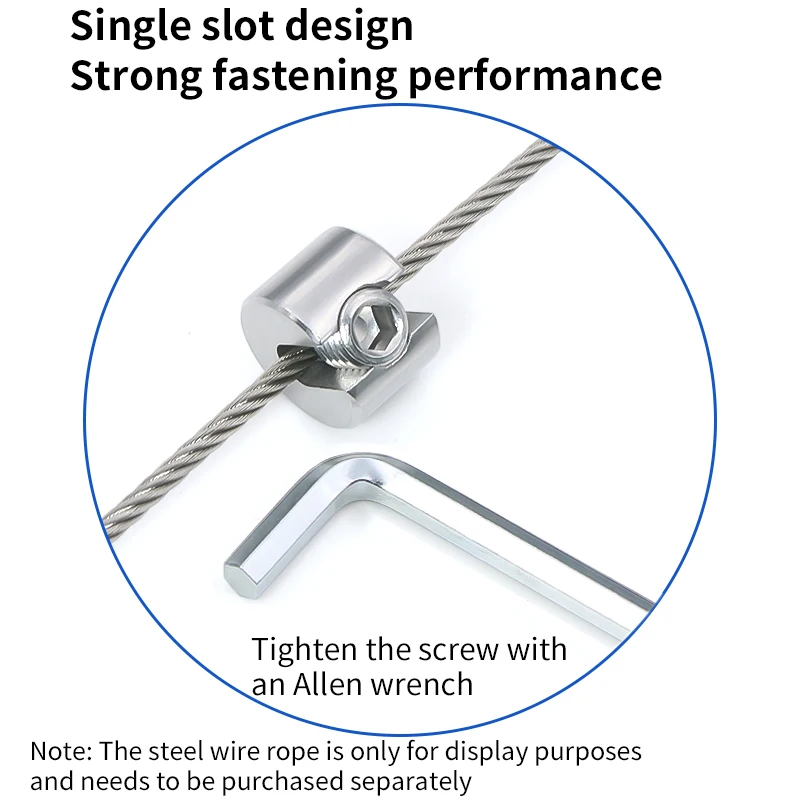 Picture 4: 10PCS 316 Stainless Steel Cable Single Clamp, 2/3/4/5/6mm Cable Rope Clamp for Potted Plants/Clothing Suspension