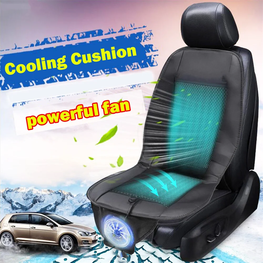 

12V Car New Summer Cool Cushion Fan Blowing Ventilation Seat Covers Auto Seat Cooling Air Cushion + Cigarette Lighter Controller