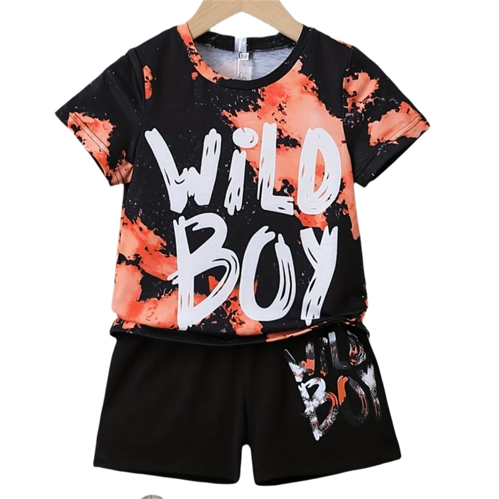 

Children Top Casual Summer Children's Set Round Neck Tops Boy Child Shorts Casual Boys Clothes 3D Print Streetwear Child Sets