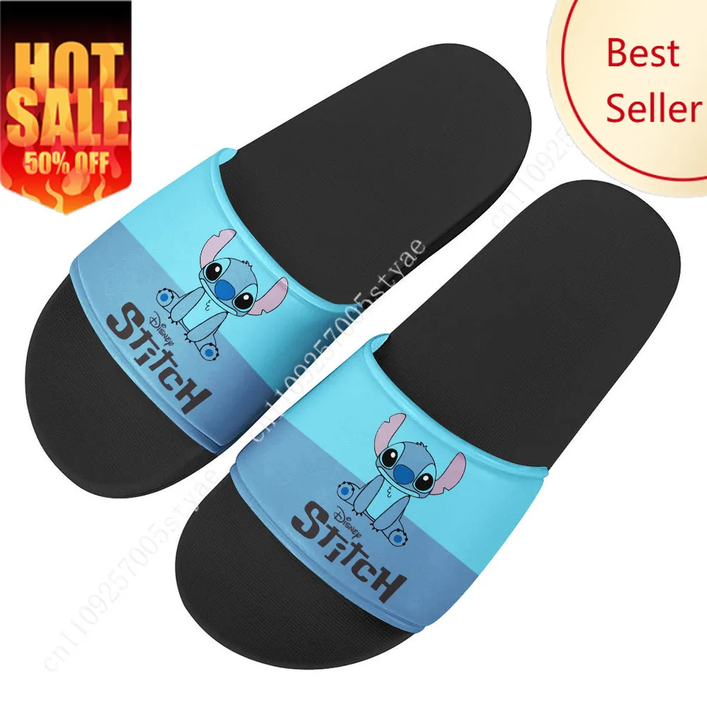 

Stitch House Slippers Disney 2025 Cartoon Movies Sandals Design Your Photo Text Logo Holiday Gifts Custom Shoes