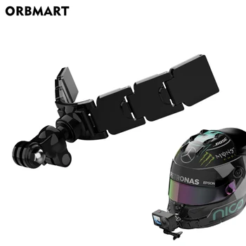 Motosiklet Tam Yüz Kask Çene Montaj Tutucu GoPro Hero 12 11 10 9 Yi DJI Kamera Aksesuarları için Katlanabilir Ön Çene Dağı