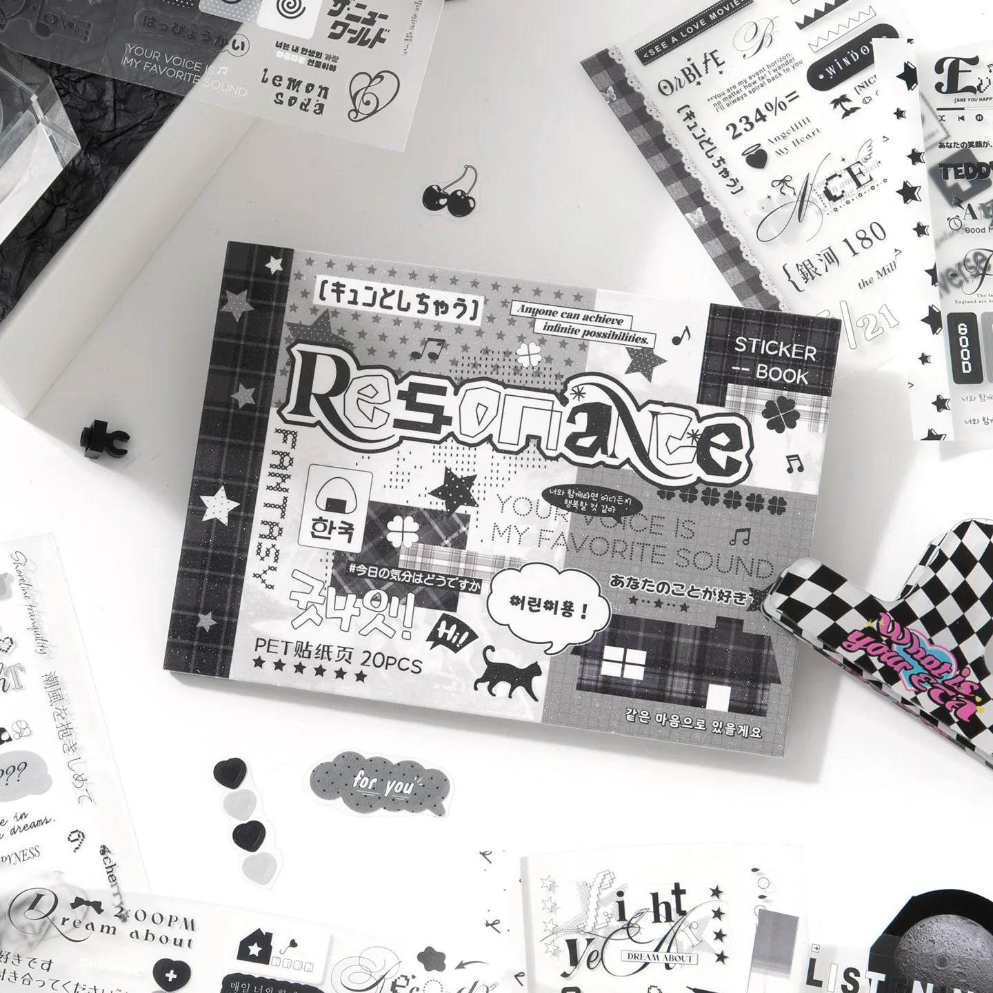 

20 листов Kawaii Ins M5 креативные высеченные наклейки для лица, книга для DIY дневника, скрапбукинга, эстетические наклейки ручной работы