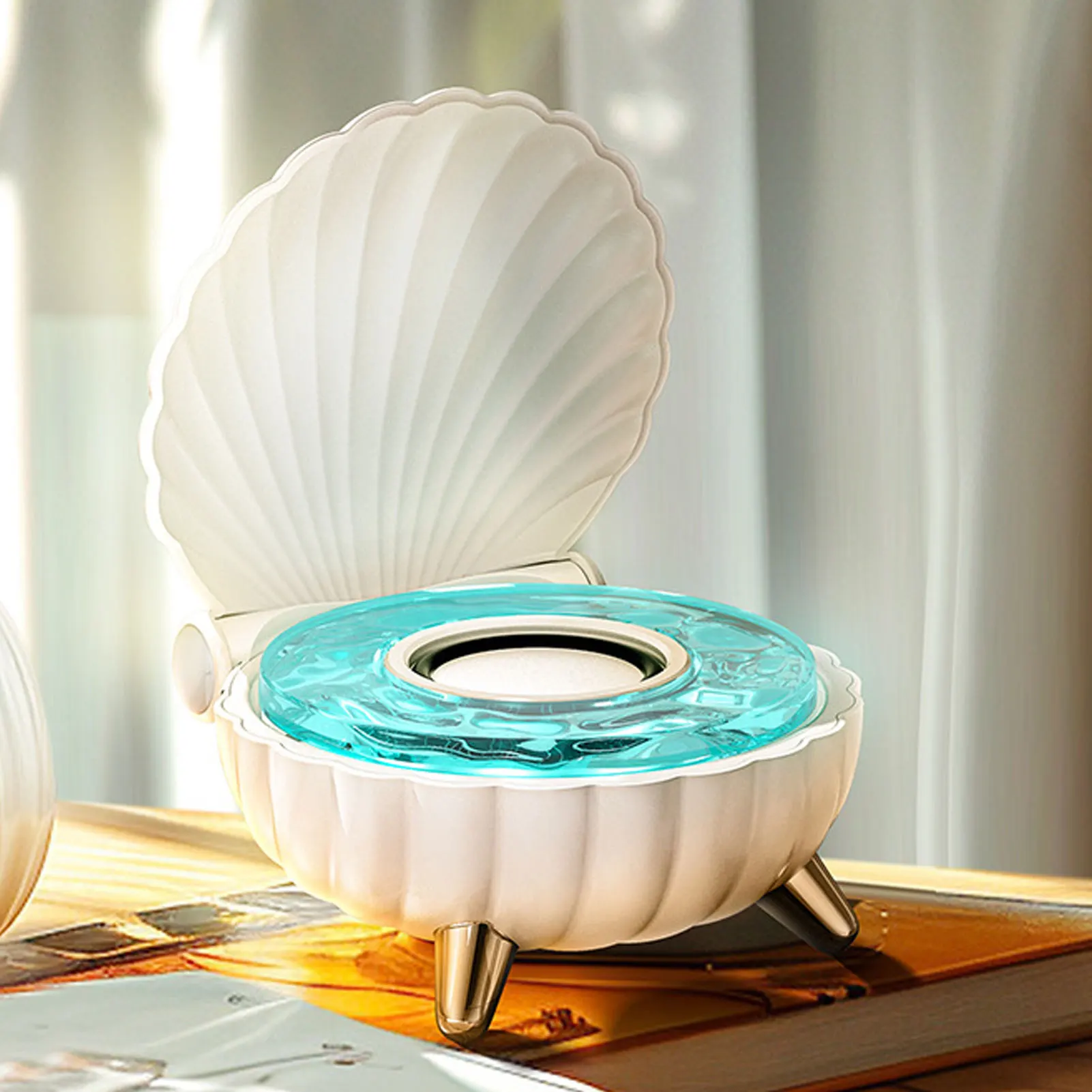 Odtwarzacz muzyczny Waves Bezprzewodowy odtwarzacz muzyczny Waves Surf Sound Lampka nocna LED w kształcie muszli Wodny głośnik Bluetooth do użytku w pomieszczeniach