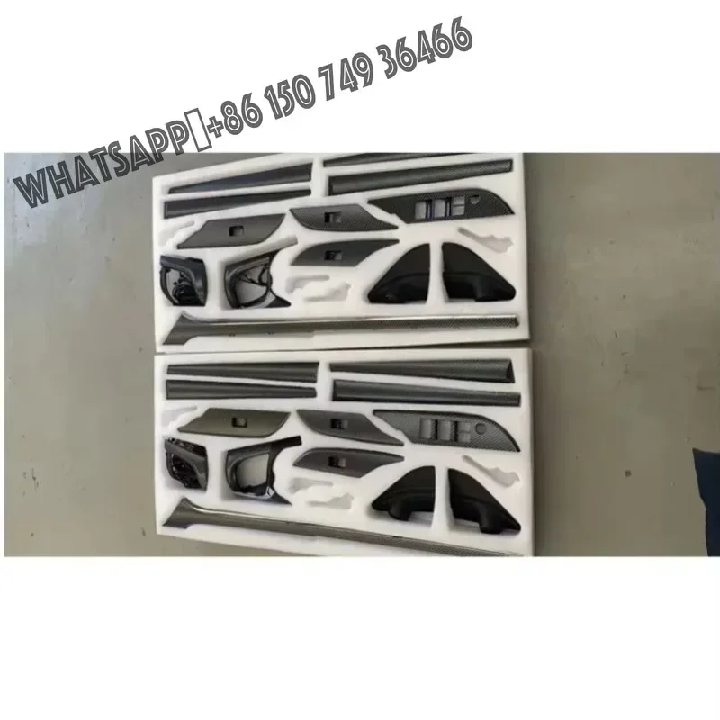 Factory LE-STAR Accessories Interior Kit Carbon Fiber Interior Door Panel Custom Car Ambient Light for Hilux Revo 2015-2016