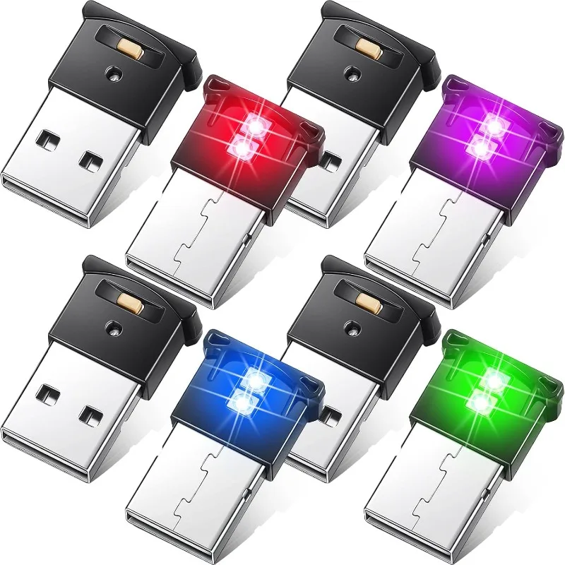 1/2pcs USB  Ambient  Light LED RGB Ambient Light Mini  8 Color Variable for Car Laptop Keyboard Atmosphere Smart Night Light